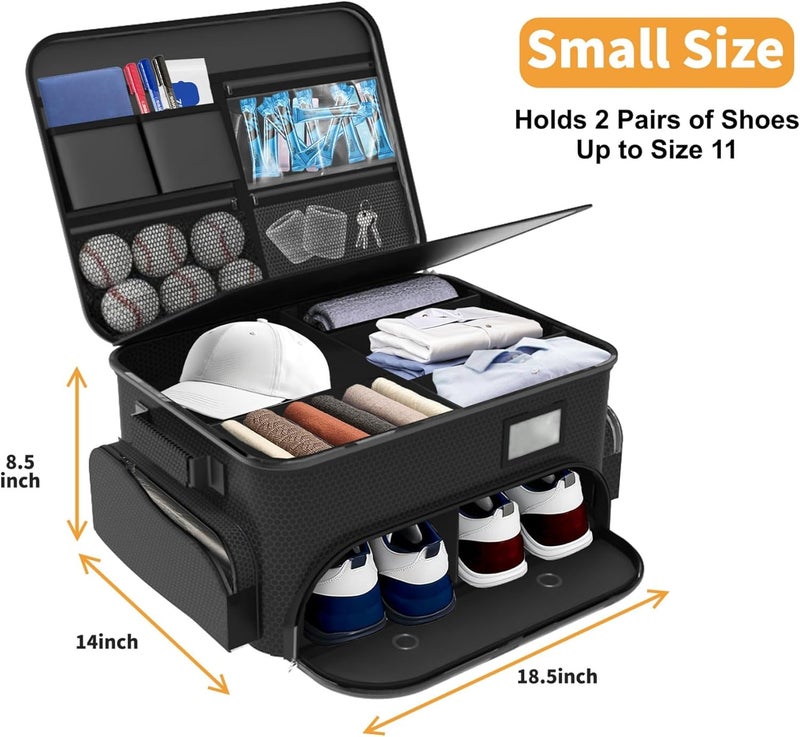 WALMANN Golf Trunk Organizer – Large 2-Layer Storage Bag with Ventilated Shoe Compartments for 2 Pairs, Waterproof Foldable Golf Gear Organizer - Image 2